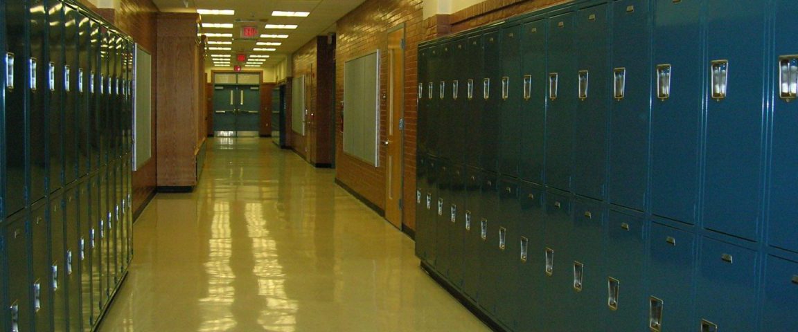 School hallway with lockers