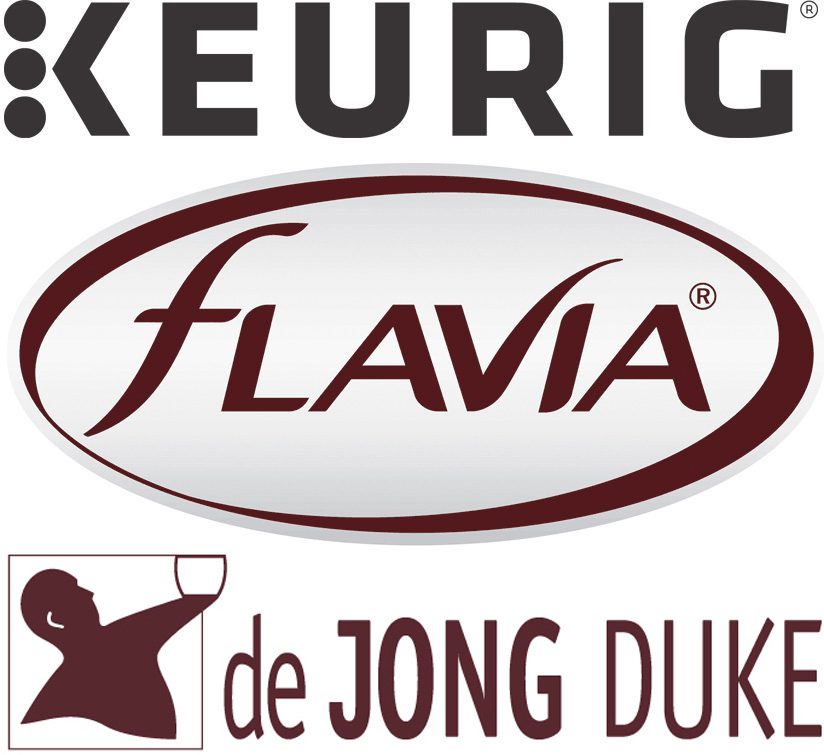 Coffee Logos: Keurig, Flavia, de Jong Duke